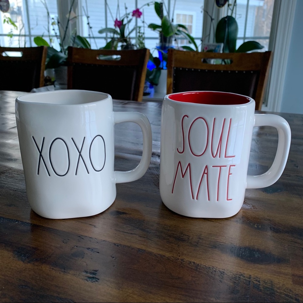 Rae Dunn “ XOXO Double Sided & Soul Mate” Mug Set